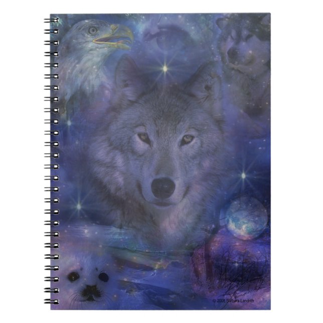 Mystic Wolf in the Moonlight Notebook (Front)