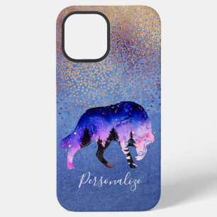 Mystic Wolf Spirit Animal Glitter Glam Personalise iPhone 12 Pro Max Case