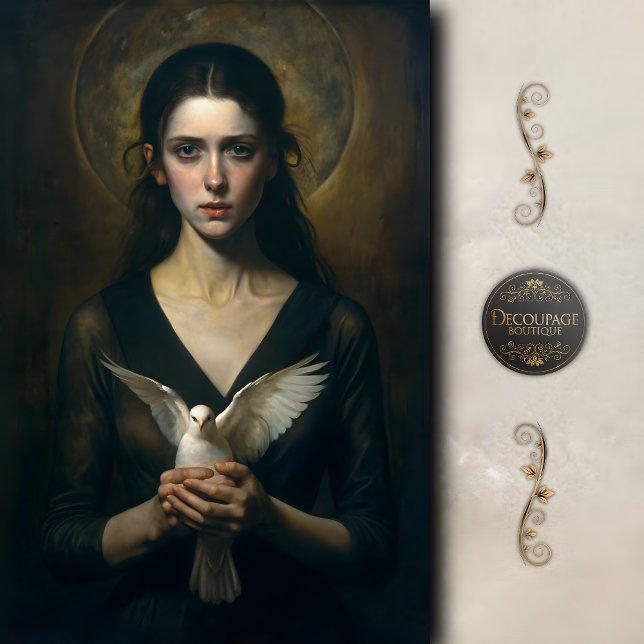 Mystic Woman with Dove Decoupage Tissue Paper (Mystic Woman with Dove Decoupage Tissue Paper)