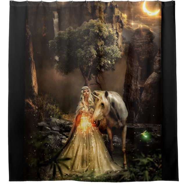 Mystic Women And Horse   Shower Curtain (Front)