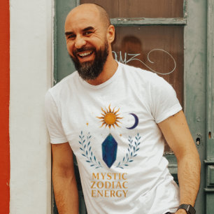Mystic Zodiac Energy Crystal Design Celestial Su T-Shirt