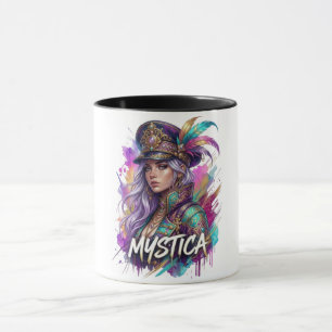 Mystica Fantasy Woman Art Mug Colourful Watercol
