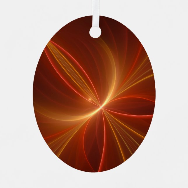Mystical Abstract Fractal Art Modern Warm Colors Metal Tree Decoration (Front)