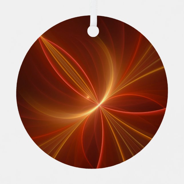 Mystical Abstract Fractal Art Modern Warm Colors Metal Tree Decoration (Front)