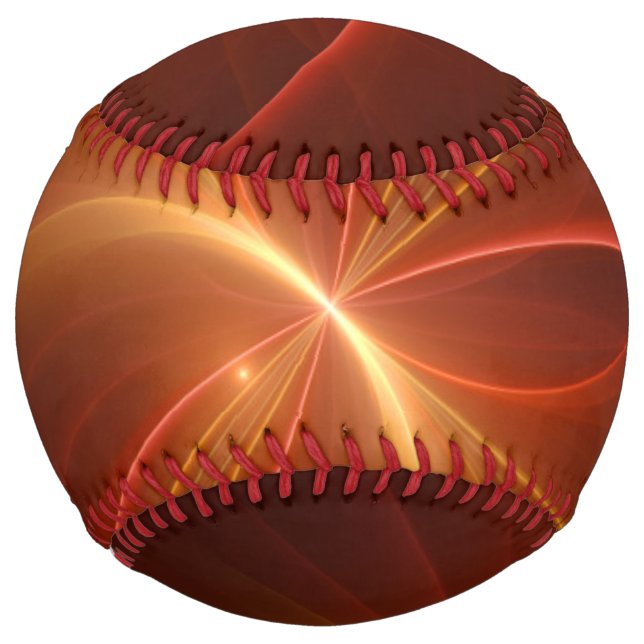 Mystical Abstract Fractal Art Modern Warm Colors Softball (Front)