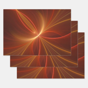 Mystical Abstract Fractal Art Modern Warm Colors Wrapping Paper Sheet