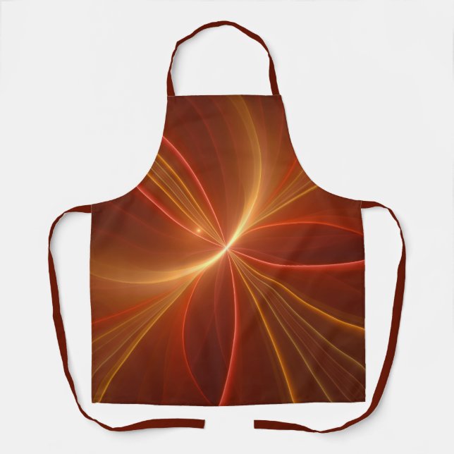 Mystical Abstract Fractal Art Modern Warm Colours Apron (Front)