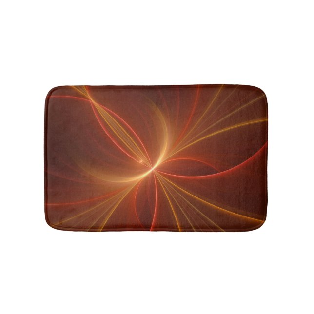 Mystical Abstract Fractal Art Modern Warm Colours Bath Mat (Front)