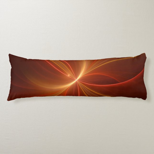 Mystical Abstract Fractal Art Modern Warm Colours Body Cushion (Front)