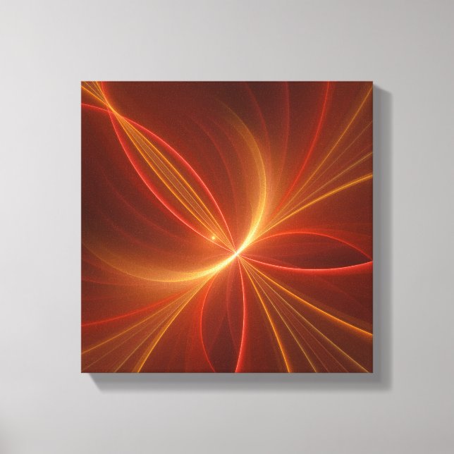 Mystical Abstract Fractal Art Modern Warm Colours Canvas Print (Front)