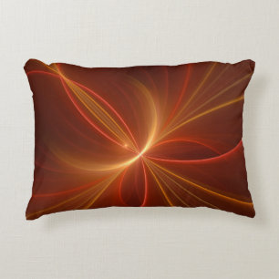 Mystical Abstract Fractal Art Modern Warm Colours Decorative Cushion