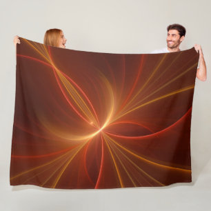 Mystical Abstract Fractal Art Modern Warm Colours Fleece Blanket