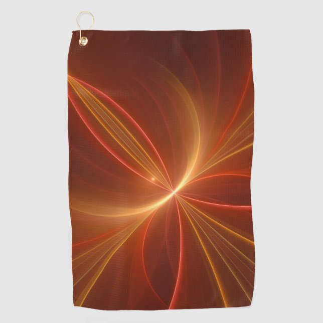Mystical Abstract Fractal Art Modern Warm Colours Golf Towel (Front)