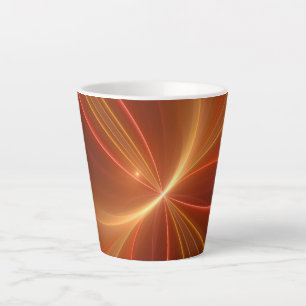 Mystical Abstract Fractal Art Modern Warm Colours Latte Mug