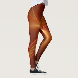 Mystical Abstract Fractal Art Modern Warm Colours Leggings