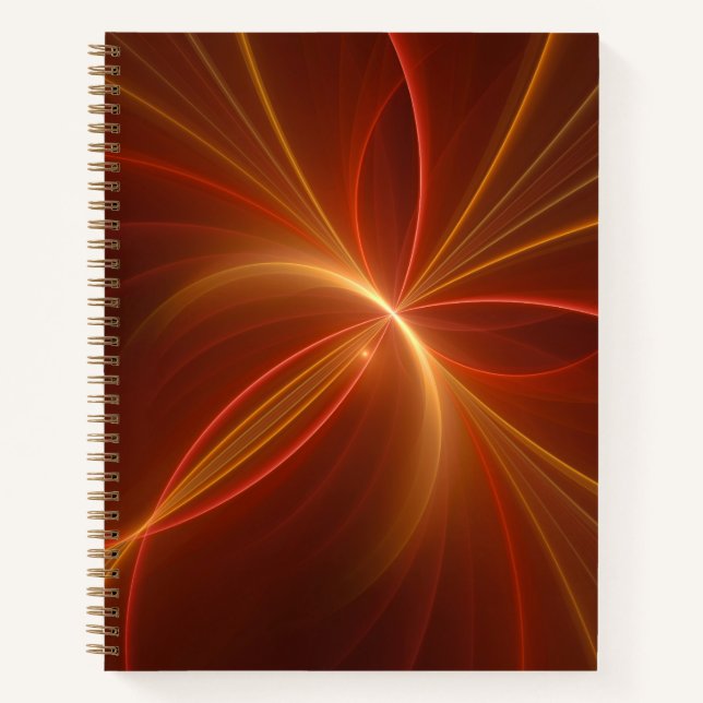 Mystical Abstract Fractal Art Modern Warm Colours Notebook (Front)