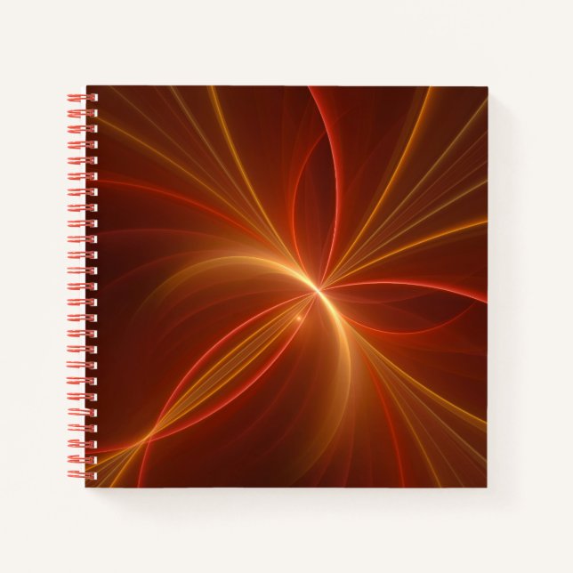 Mystical Abstract Fractal Art Modern Warm Colours Notebook (Front)