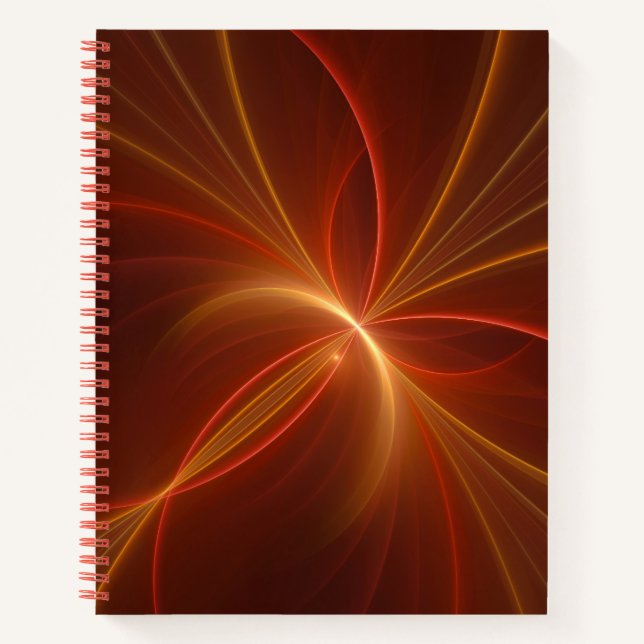 Mystical Abstract Fractal Art Modern Warm Colours Notebook (Front)