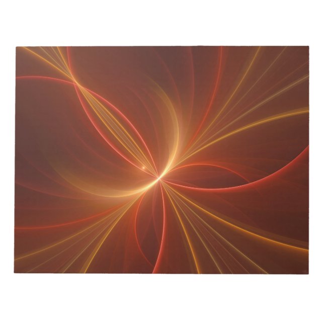 Mystical Abstract Fractal Art Modern Warm Colours Notepad (Front)