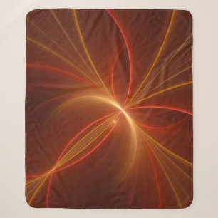 Mystical Abstract Fractal Art Modern Warm Colours Sherpa Blanket