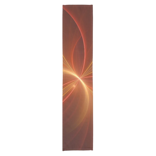 Mystical Abstract Fractal Art Modern Warm Colours Short Table Runner (Front)