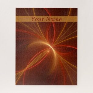 Mystical Abstract Fractal Modern Warm Colours Name Jigsaw Puzzle