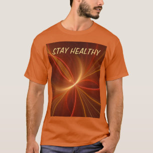 Mystical Abstract Fractal Modern Warm Colours Text T-Shirt