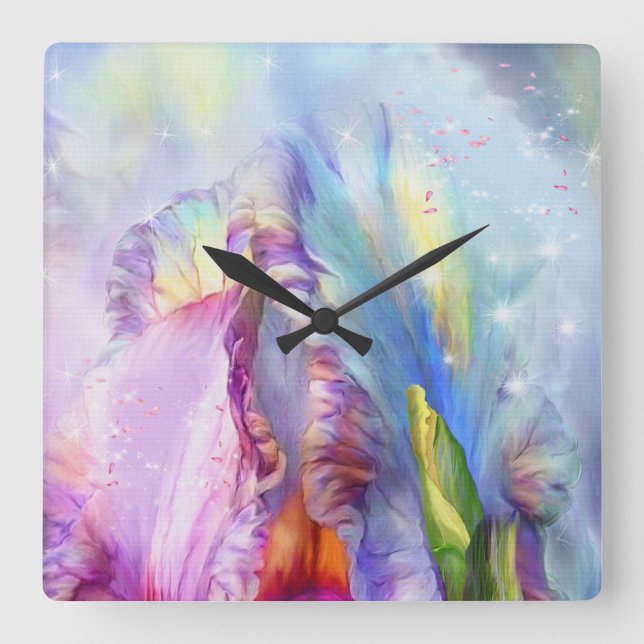 Mystical Abstract Square Wall Clock (Front)
