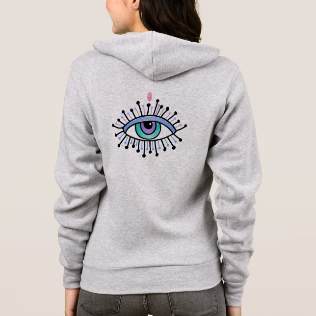 Mystical All-Seeing Eye grey Hoodie (Back)