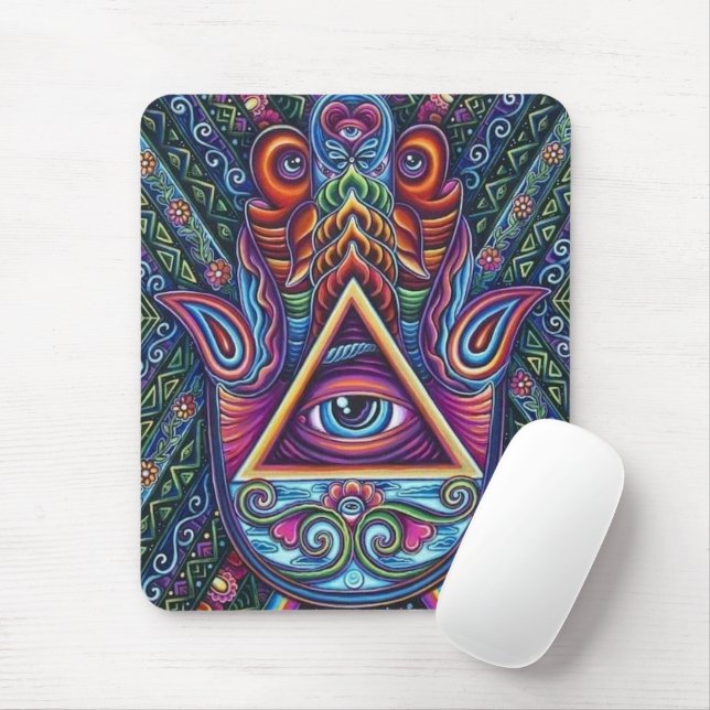 Mystical All Seeing Eye Mouse Mat (With Mouse)