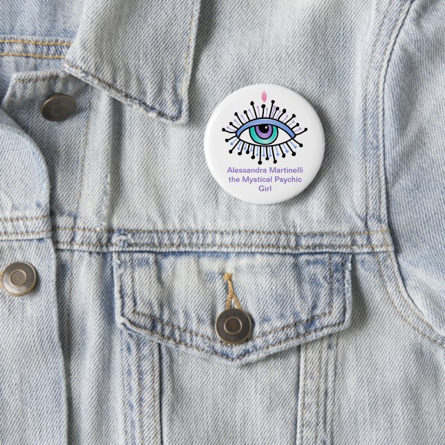 Mystical All-Seeing Eye Pin – Personalised Button (In Situ)