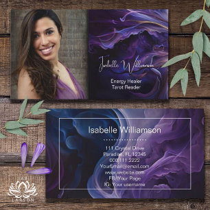 Mystical Amethyst Celestial Reiki Meditation Yoga  Business Card