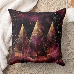 Mystical Amethyst Witchy Celestial Pattern Cushion