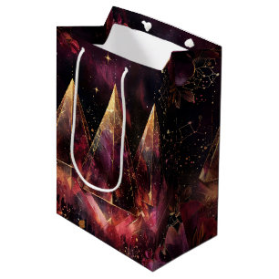 Mystical Amethyst Witchy Celestial Pattern Medium Gift Bag