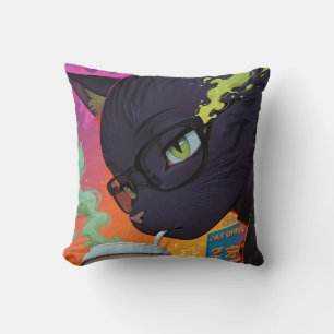 Mystical Anime Black Cat Cushion