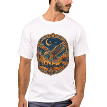 Mystical Arabian Owl Crescent Moon Desert Art