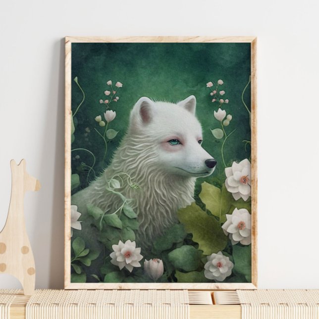 Mystical Arctic Fox Wall Art | Enchanting Woodland (Creator Uploaded)