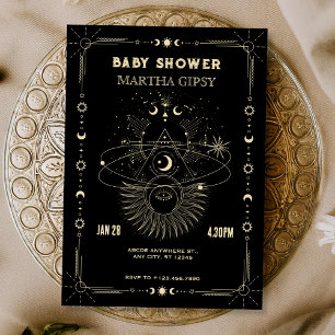 Mystical art moon celestial Baby shower Invitation