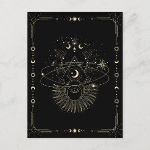 Mystical art moon universe celestial postcard