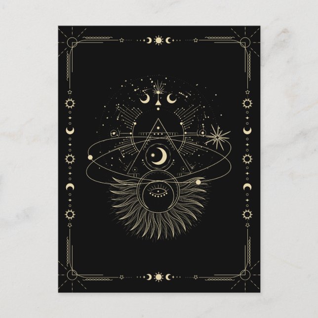 Mystical art moon universe celestial  postcard (Front)