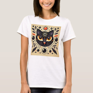 Mystical Artwork of a Black Cat T-Shirt