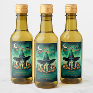 Mystical & Attractive Halloween Witch Conjures  Wine Label