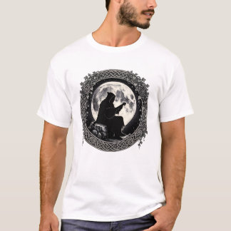 Mystical Bard Celtic Moon Fantasy T-Shirt