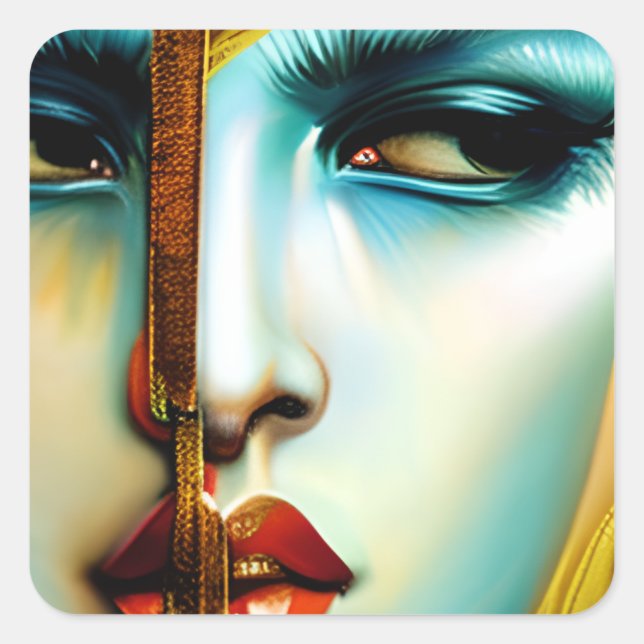 Mystical Beauty Golden Goddess   Square Sticker (Front)