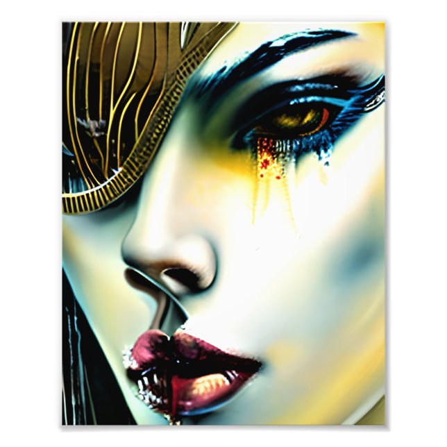Mystical Beauty Golden Vampire Goddess   Photo Print (Front)