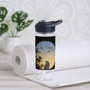 Mystical Black Cat & Bamboo-Japanese Style bottle