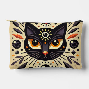 Mystical Black Cat Celestial Glow Accessory 🐱 Pouch