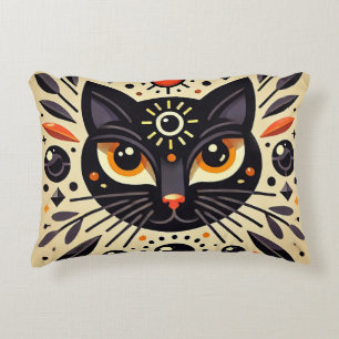 Mystical Black Cat Celestial Glow 🐱 Decorative Cushion