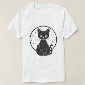 Mystical Black Cat Celestial T-Shirt