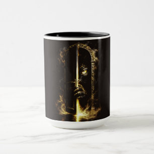 Mystical Black Cat Golden Eyes Fantasy Art Mug